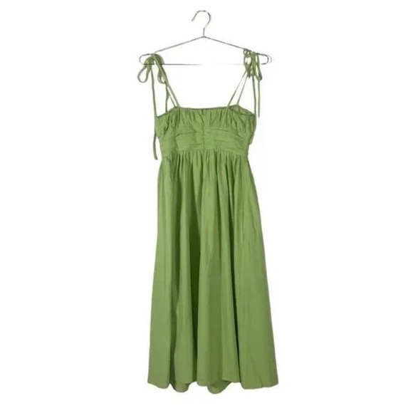 AREA Stars Corti Tie Strap Midi Green Summer Beautiful Dress Size M - Picture 4 of 6
